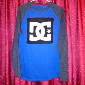 DC Shirt Mens Large blue Skateboarding Logo Long